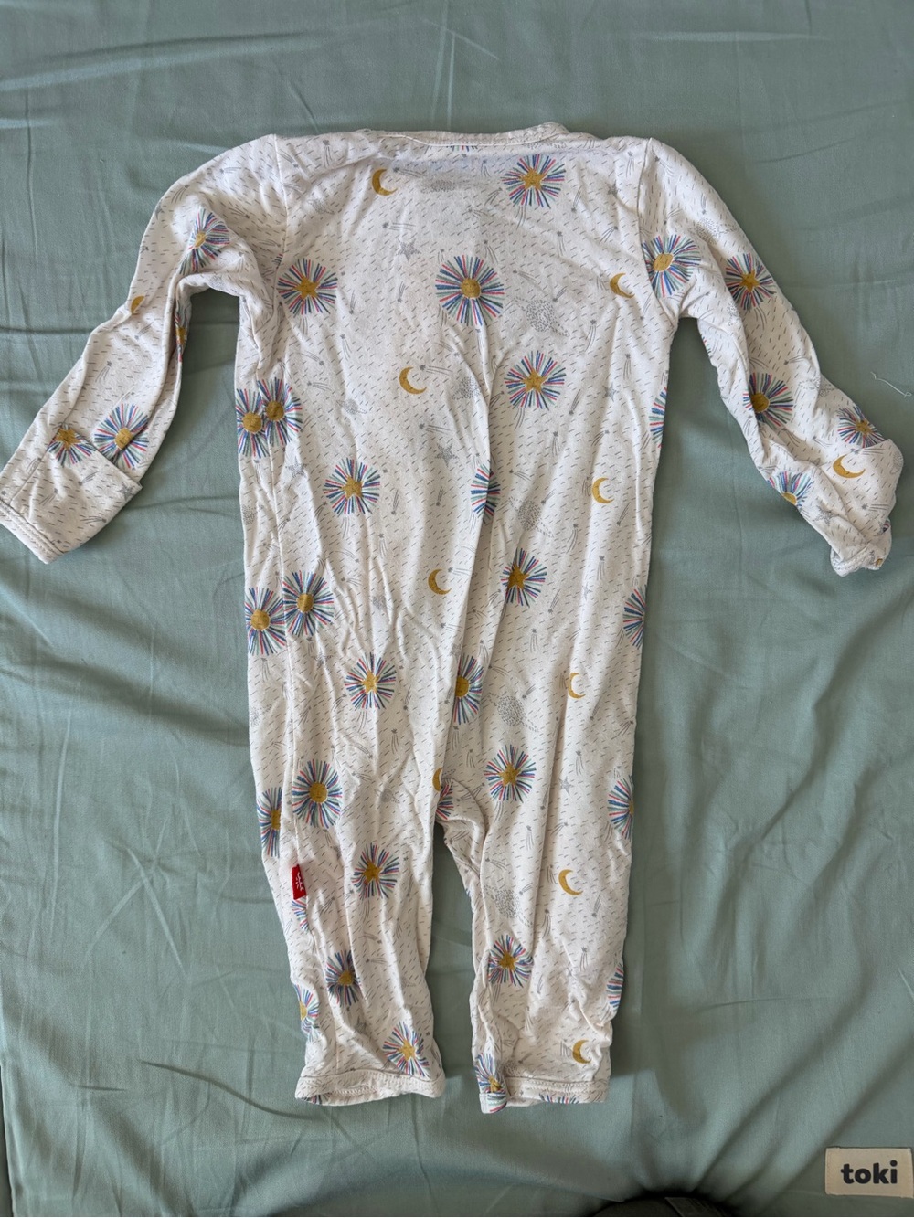 Magnetic Me Cream Moon & Starburst Print Footie - Picture 4 of 4